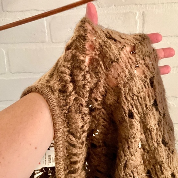 Miss Sixty Vintage Knit Mini dress/tunic/cover up Crochet Cinnamon Brown XS - Picture 10 of 10